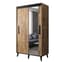 Genoa II Chestnut Oak Mirrored Sliding Wardrobe with 2 Doors, 120cm