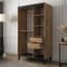 Genoa III Chestnut Oak Mirrored Sliding Wardrobe with 2 Doors - 120cm