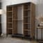 Genoa III Chestnut Oak Mirrored Sliding Wardrobe - 150cm, 2 Doors with Shelves and Rails