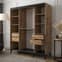 Genoa III Chestnut Oak Mirrored Sliding Wardrobe - 150cm, 2 Doors with Shelves and Rails