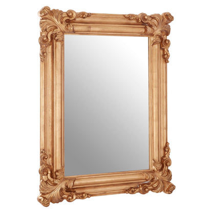 FURCO Georga Gold Framed Rectangular Wall Mirror for Bedroom and Living Room