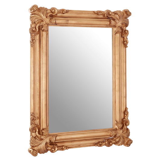 FURCO Georga Gold Framed Rectangular Wall Mirror for Bedroom and Living Room