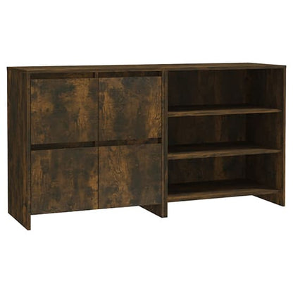 Gilon Wooden Sideboard With 4 Doors 2 Shelves In Smoked Oak