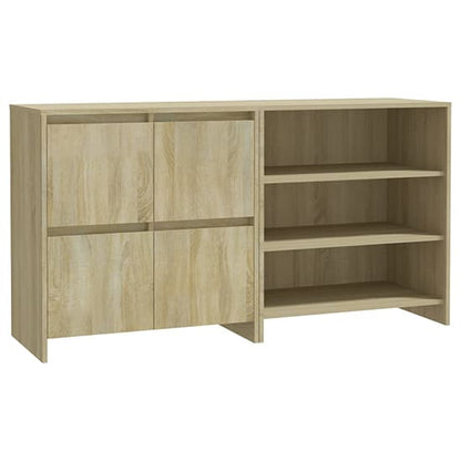 Gilon Wooden Sideboard With 4 Doors 2 Shelves In Sonoma Oak