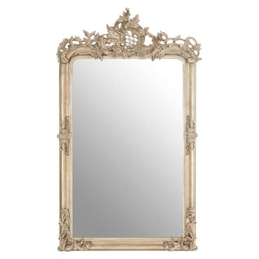 Antique Silver Framed Rectangular Wall Mirror for Bedroom and Living Room Decor