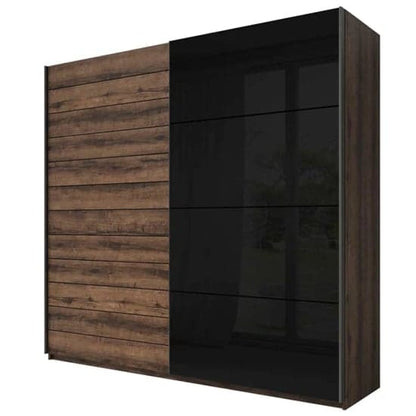 Glens 200cm Sliding Door Wardrobe | Monastery Oak | Shelves | 2 Doors | 200cm