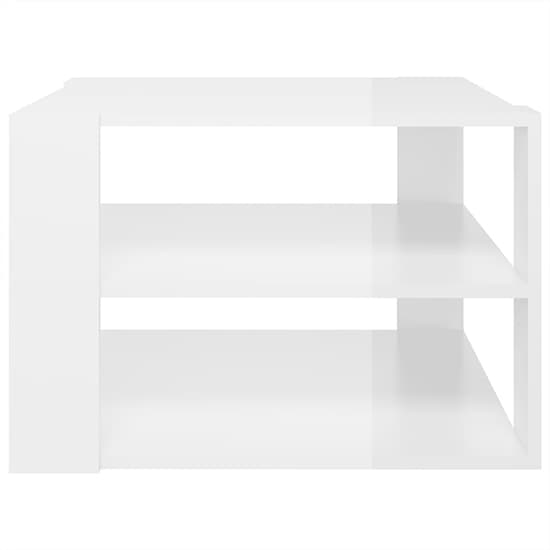 White High Gloss Coffee Table with Undershelf for Modern Living Rooms