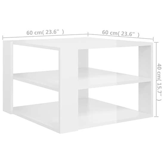 White High Gloss Coffee Table with Undershelf for Modern Living Rooms