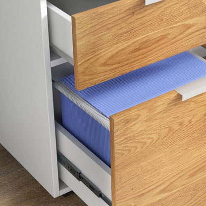 HOMCOM wo-Drawer Lockable Filing Cabinet - Wood Effect