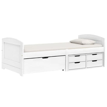 White Pinewood Day Bed with 5 Storage Drawers - Versatile Sofa and Bed Solution