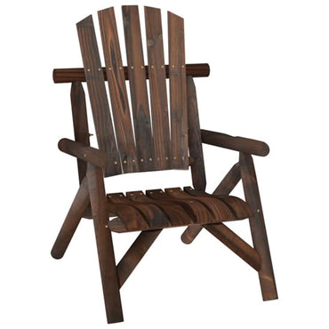 Grace Solid Wood Spruce Garden Armchair In Dark Brown