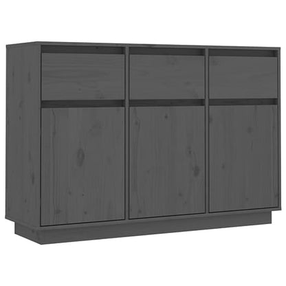 Griet Pine Wood Sideboard With 3 Doors 3 Drawers In Grey