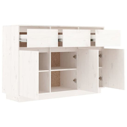 Griet Pine Wood Sideboard With 3 Doors 3 Drawers In White