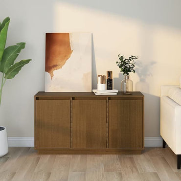 Griet Pine Wood Sideboard With 3 Doors In Honey Brown