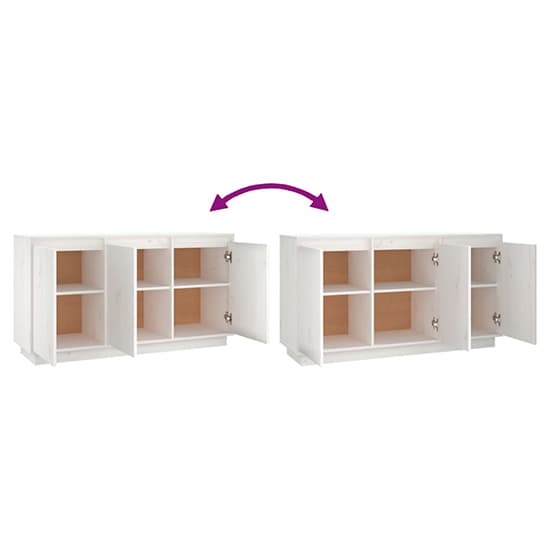 Griet Pine Wood Sideboard With 3 Doors In White