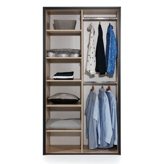 Bordeaux Oak Sliding Door Wardrobe with Shelves | 2 Doors | 109cm