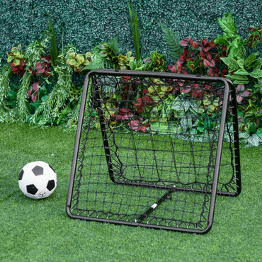 HOMCOM ngle Adjustable Double Sided Rebounder Net Training Aid Target Soccer Goal Kickback For Football, Baseball, Basketball - 75L x 75W cm