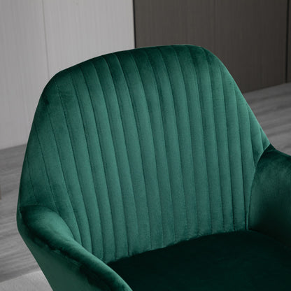 HOMCOM elvet-Feel Plisse Back Accent Chair - Green