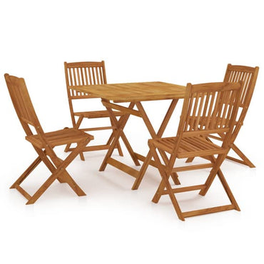 Haile Square Folding Outdoor Dining Set In Brown