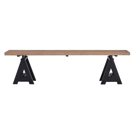 Hampro Wooden Dining Bench With Black Metal Legs In Natural