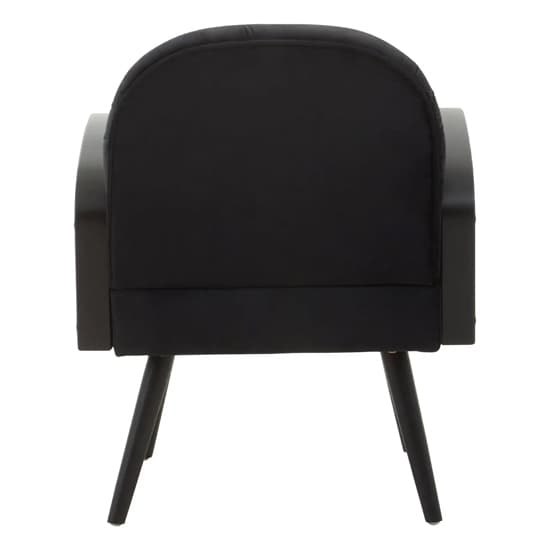 FURCO Black Velvet Armchair with Wooden Legs for Modern Living Rooms