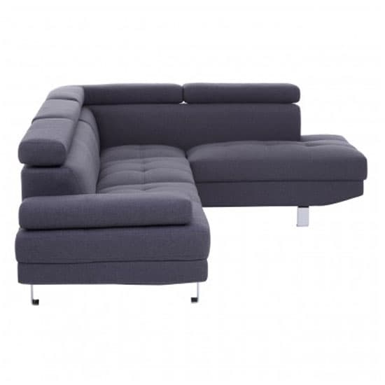 Contemporary Dark Grey Sectional Sofa with Recliner and Chrome Legs