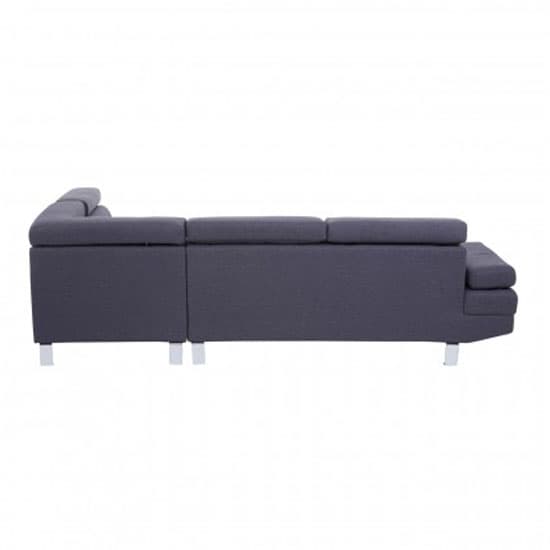 Contemporary Dark Grey Sectional Sofa with Recliner and Chrome Legs