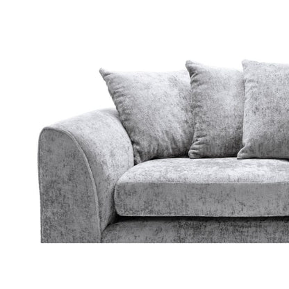 Gilliver Light Grey Fabric Crushed Chenille 4 Seater Sofa - Subtle Elegance | FURCO