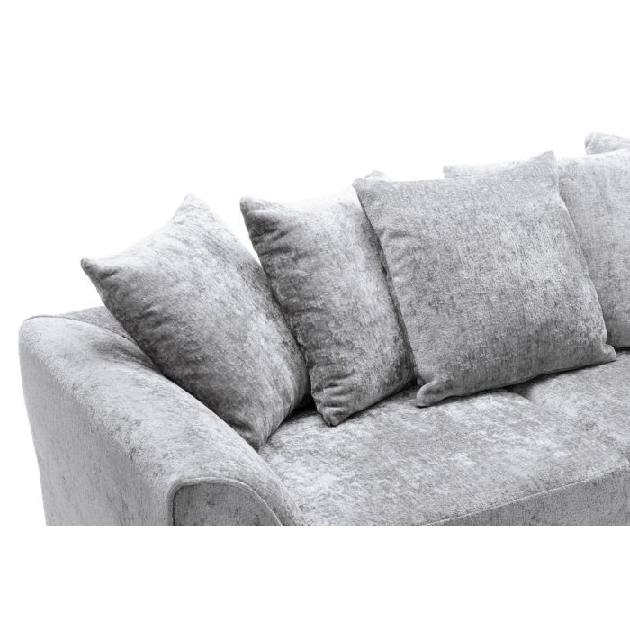 Gilliver Light Grey Fabric Crushed Chenille 4 Seater Sofa - Subtle Elegance | FURCO