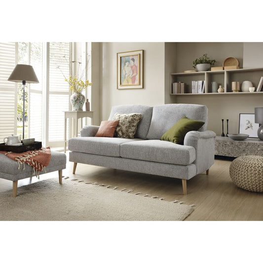 Ponting Chenille 2 Seater Sofa - Light Grey Fabric