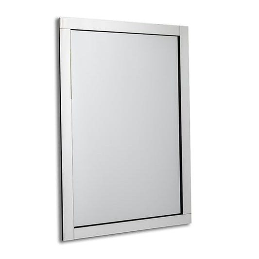 MDF Rectangular Wall Mirror with Glass Finish for Living Room and Bedroom - 120cm x 80cm