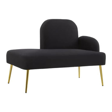 Modern Black Fabric Chaise Lounge Chair for Comfortable Living Room Seating