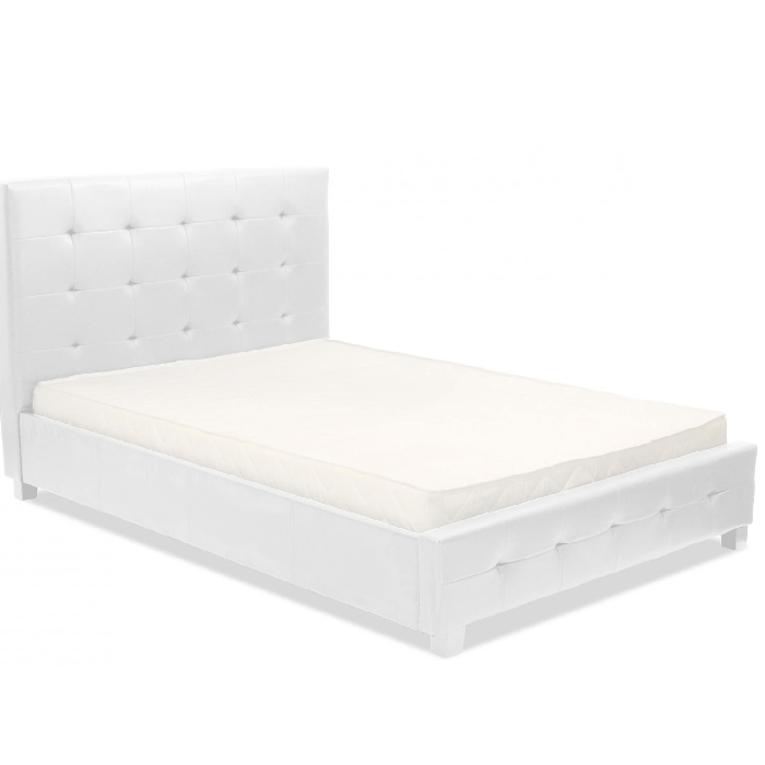 Marlow Classic PU Leather Bed Frame Stylish Comfort Timeless Elegance in White - King Size