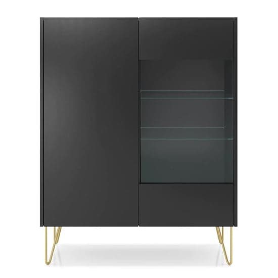 Helena Wooden Display Cabinet With 2 Doors In Black