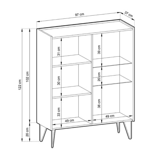 Helena Wooden Display Cabinet With 2 Doors In Black