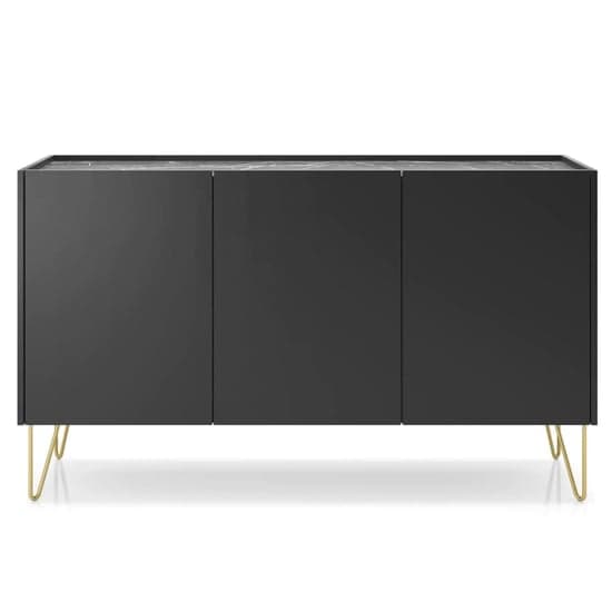 Helena Wooden Sideboard With 3 Doors In Black