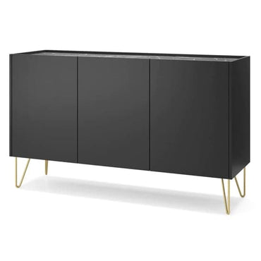 Helena Wooden Sideboard With 3 Doors In Black