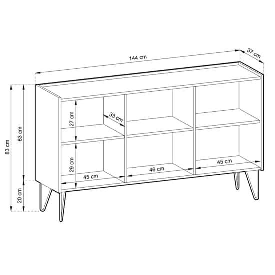 Helena Wooden Sideboard With 3 Doors In Black