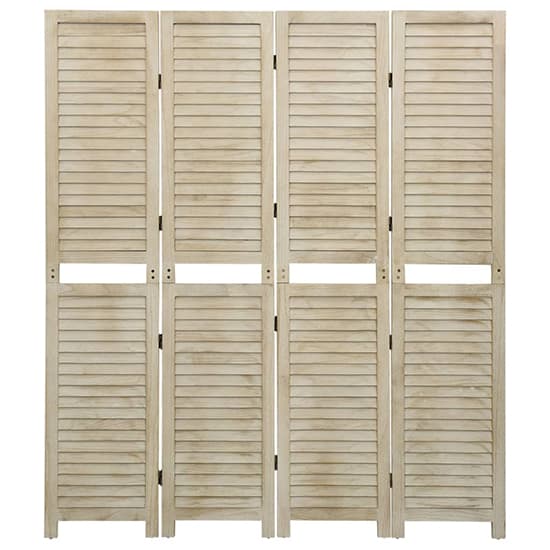 FURCO 4-Panel Paulownia Wood Room Divider - Lightweight, Foldable Privacy Screen with Ventilation Design, 140cm x 165cm