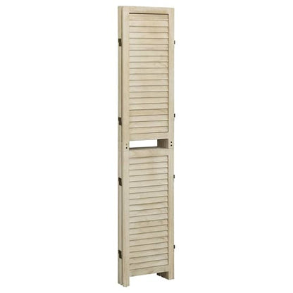 FURCO 4-Panel Paulownia Wood Room Divider - Lightweight, Foldable Privacy Screen with Ventilation Design, 140cm x 165cm