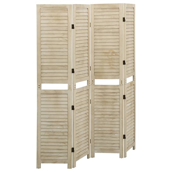 FURCO 4-Panel Paulownia Wood Room Divider - Lightweight, Foldable Privacy Screen with Ventilation Design, 140cm x 165cm