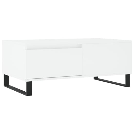 Furco Henry White Coffee Table with Storage Drawer for Living Room