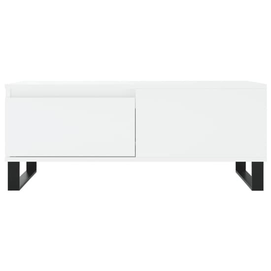 Furco Henry White Coffee Table with Storage Drawer for Living Room