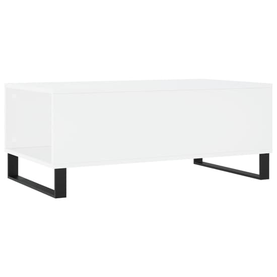 Furco Henry White Coffee Table with Storage Drawer for Living Room