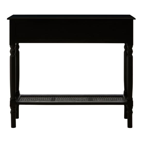 Heritox Wooden 2 Drawers Console Table In Black