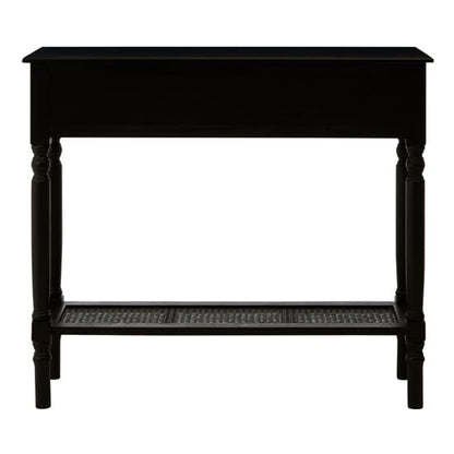 Heritox Wooden 2 Drawers Console Table In Black