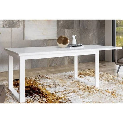 Herrin Extending Glass Top Dining Table In White