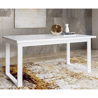 Herrin Extending Glass Top Dining Table In White