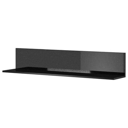 Modern Black Glass Wall Shelf - Herrin Wooden Design for Home Decor