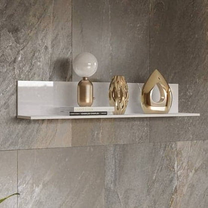 Modern White Glass Wall Shelf by Herrin - Stylish and Functional Home Decor Solution